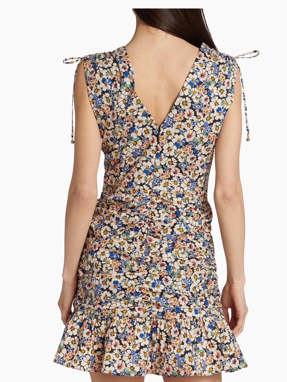 Veronica beard Jackson Floral Ruched Mini dress size 2 - Picture 3 of 14